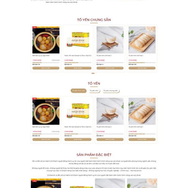 Theme WordPress bán yến xào 4