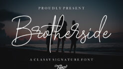 Font chữ viết tay, chữ ký mềm mại cho thiệp cưới, lễ cưới TH Brotherside Signature