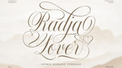 Font Radja Lover Script Font chữ viết tay, chữ ký mềm mại cho thiệp cưới, đám cưới
